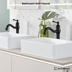 Gotonovo pop up drain included ensures simple, clean basin setup