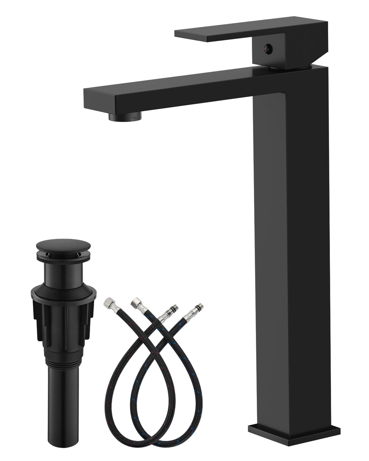 Gotonovo vessel sink faucet tall matte black with reliable water flow.