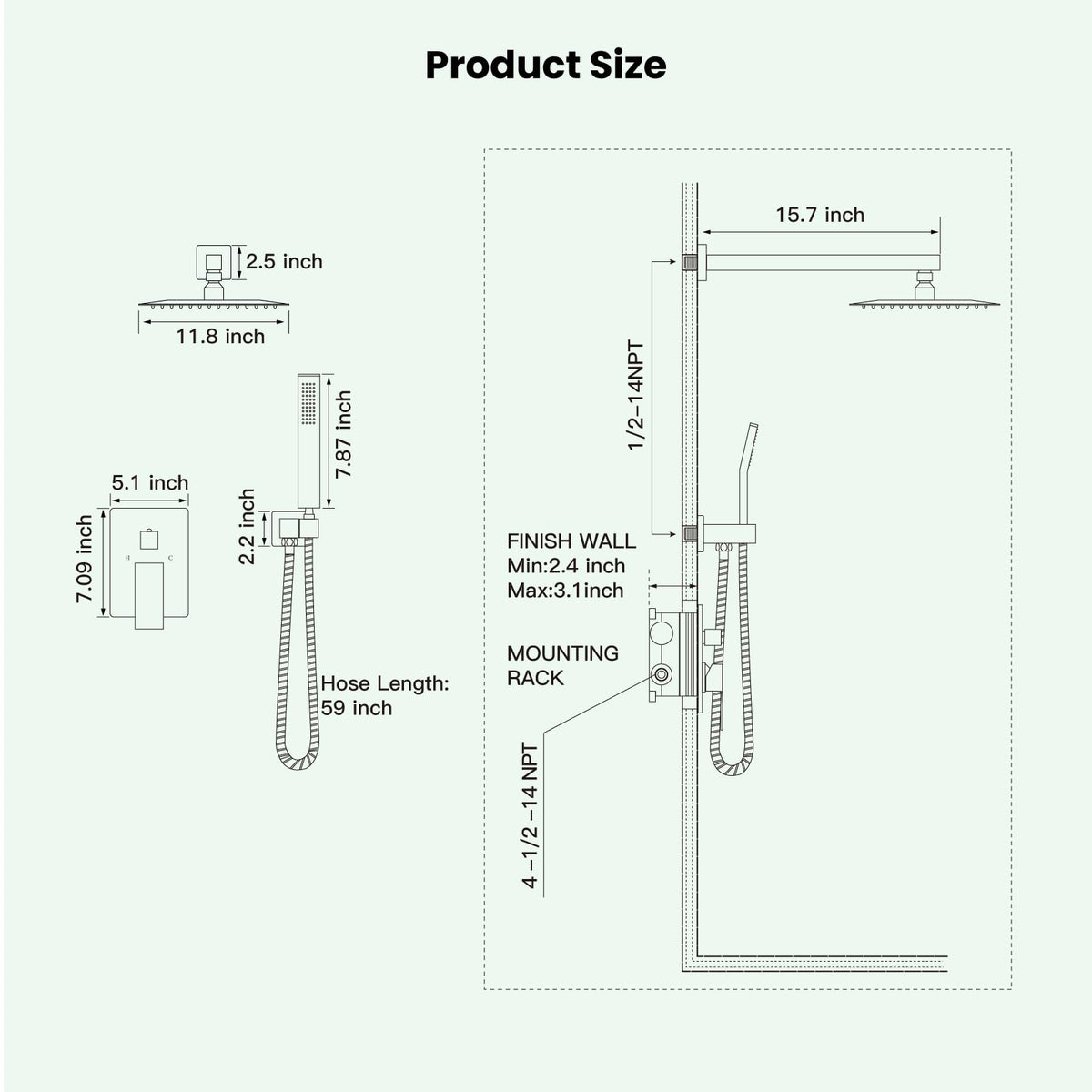 Gotonovo wall-mounted complete system for easy, tidy installation.