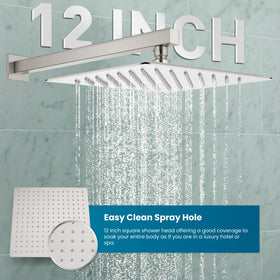 Gotonovo wall-mounted shower system in brushed nickel for durable style