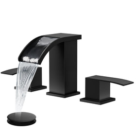 Gotonovo waterfall 8in wide faucet offers smooth, splash-free flow for a modern bathroom.