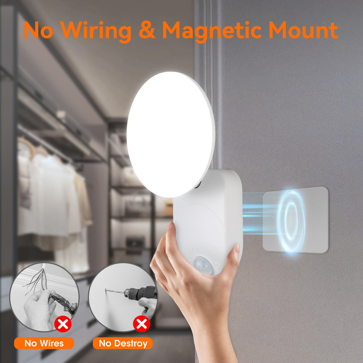 Gotopceed remote-control closet light ready for convenient remote operation.