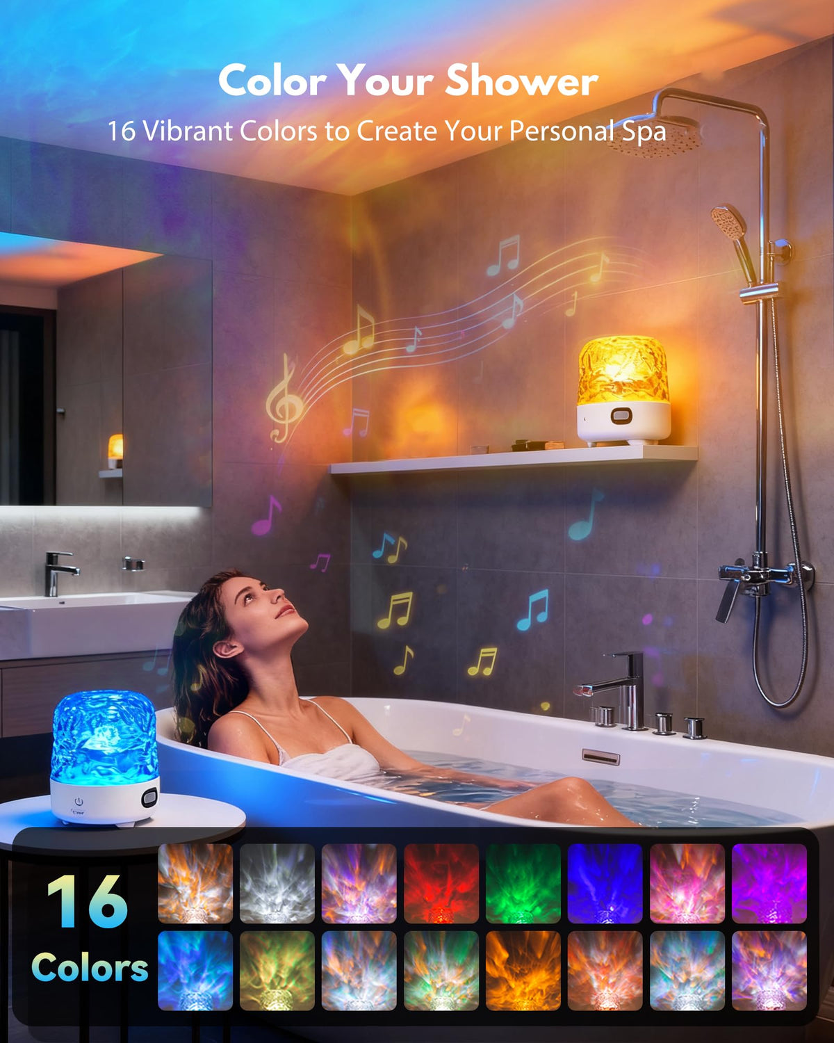 Gotopceed remote control lets you adjust lighting and sound from outside the spray.