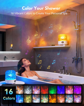 Gotopceed remote control lets you adjust lighting and sound from outside the spray.