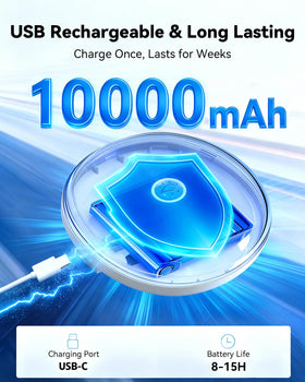 Gotopceed high-capacity battery for hours of continuous glow.