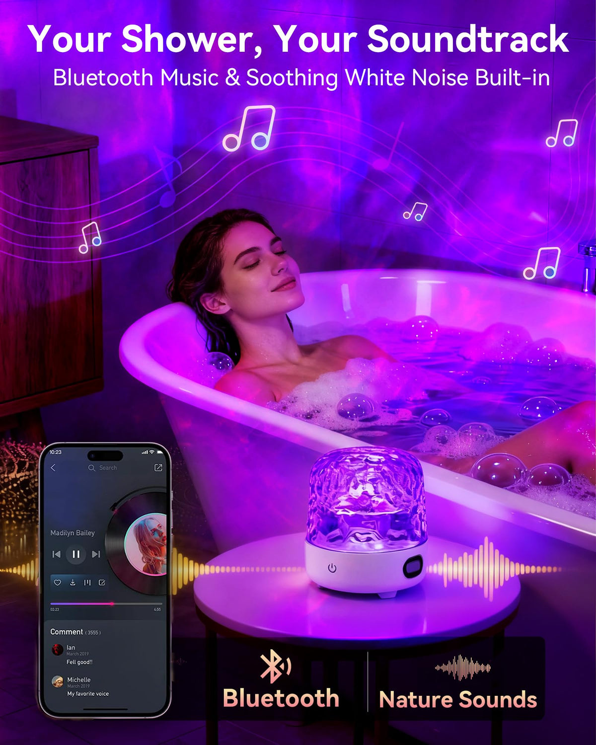 Gotopceed waterproof shower lamp withstands steam while delivering bright mood lighting.
