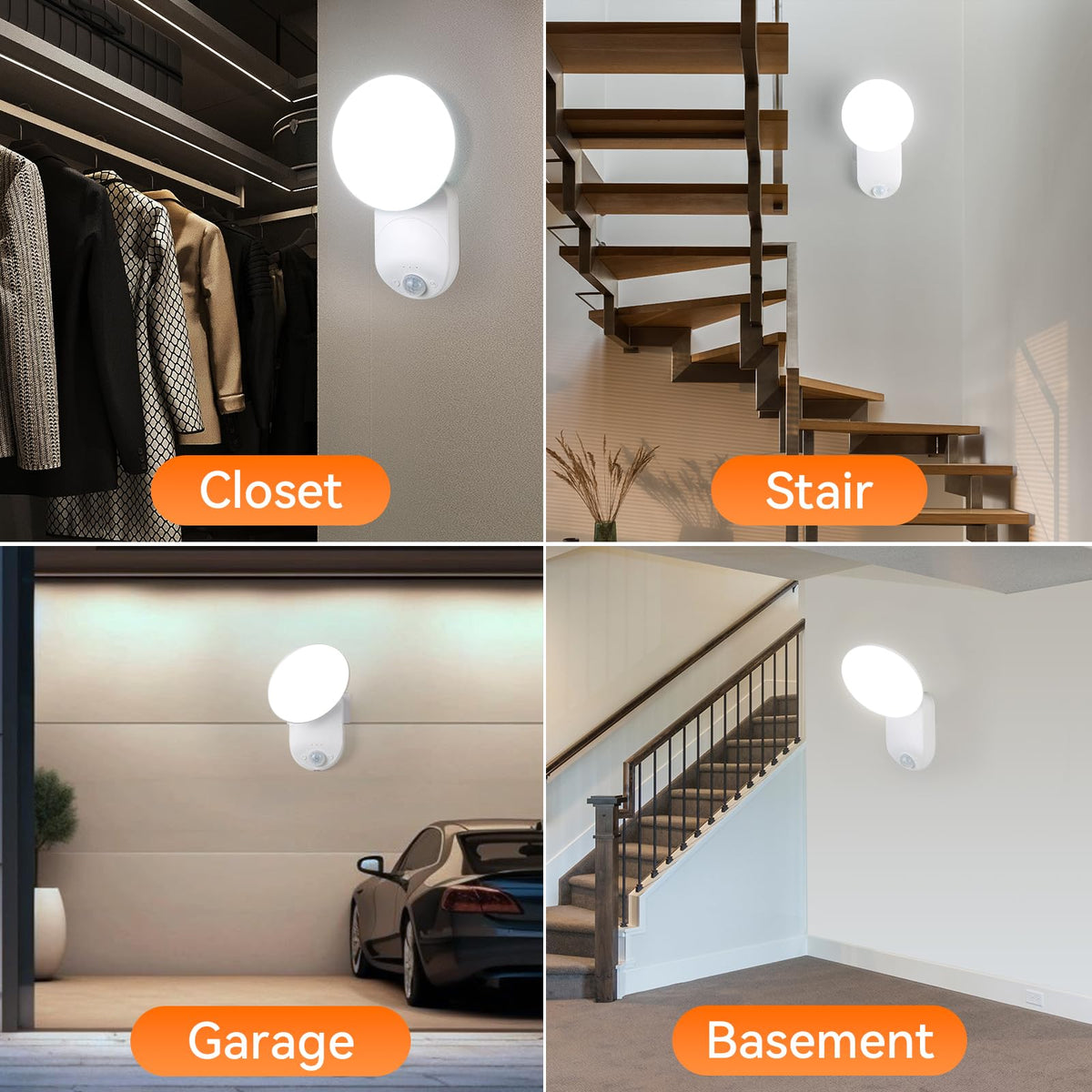 Gotopceed closet light illuminates 50-200 square feet with 400 lumen brightness.