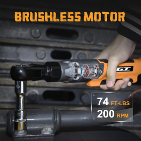 GOTUU ratchet wrench with LED light illuminating dark work areas.