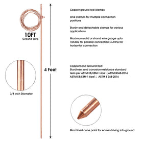 GOUNENGNAIL 10ft grounding wire enabling versatile connections for equipment.