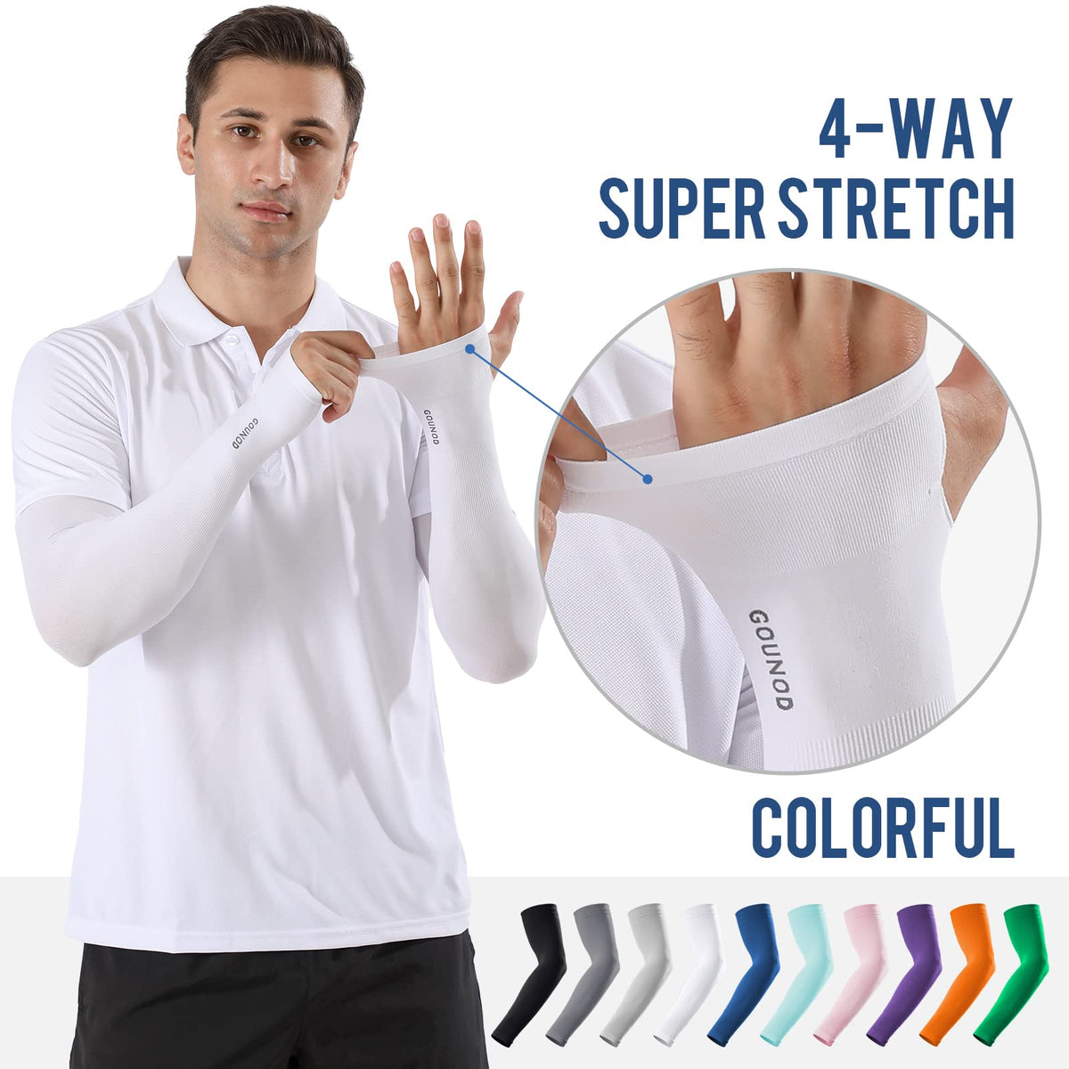 GOUNOD thumb-hole design keeps sleeves in place during activity