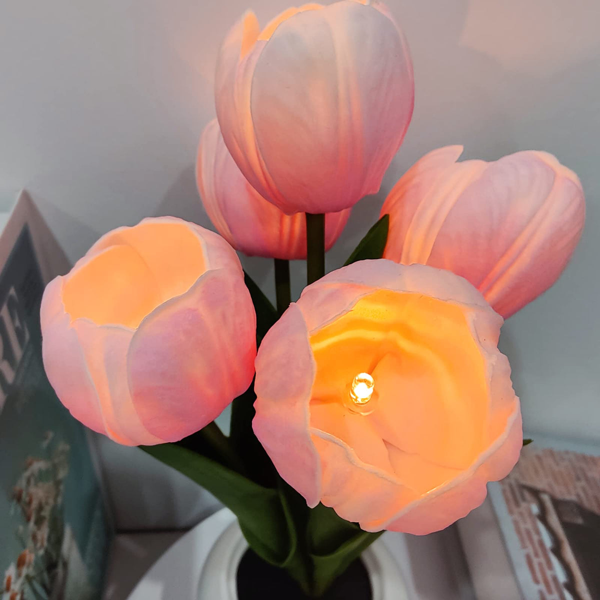 GOUTOOL Artificial Flower Bonsai LED Lamp blends decor and light