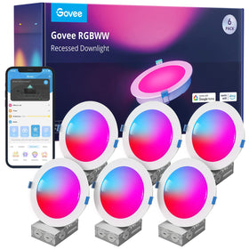 Govee 6-inch recessed lighting front view with customizable RGBWW ambiance