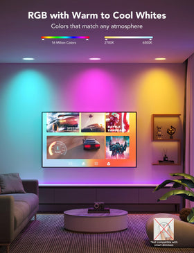 Govee recessed downlight installation view showing quick spring-clip setup