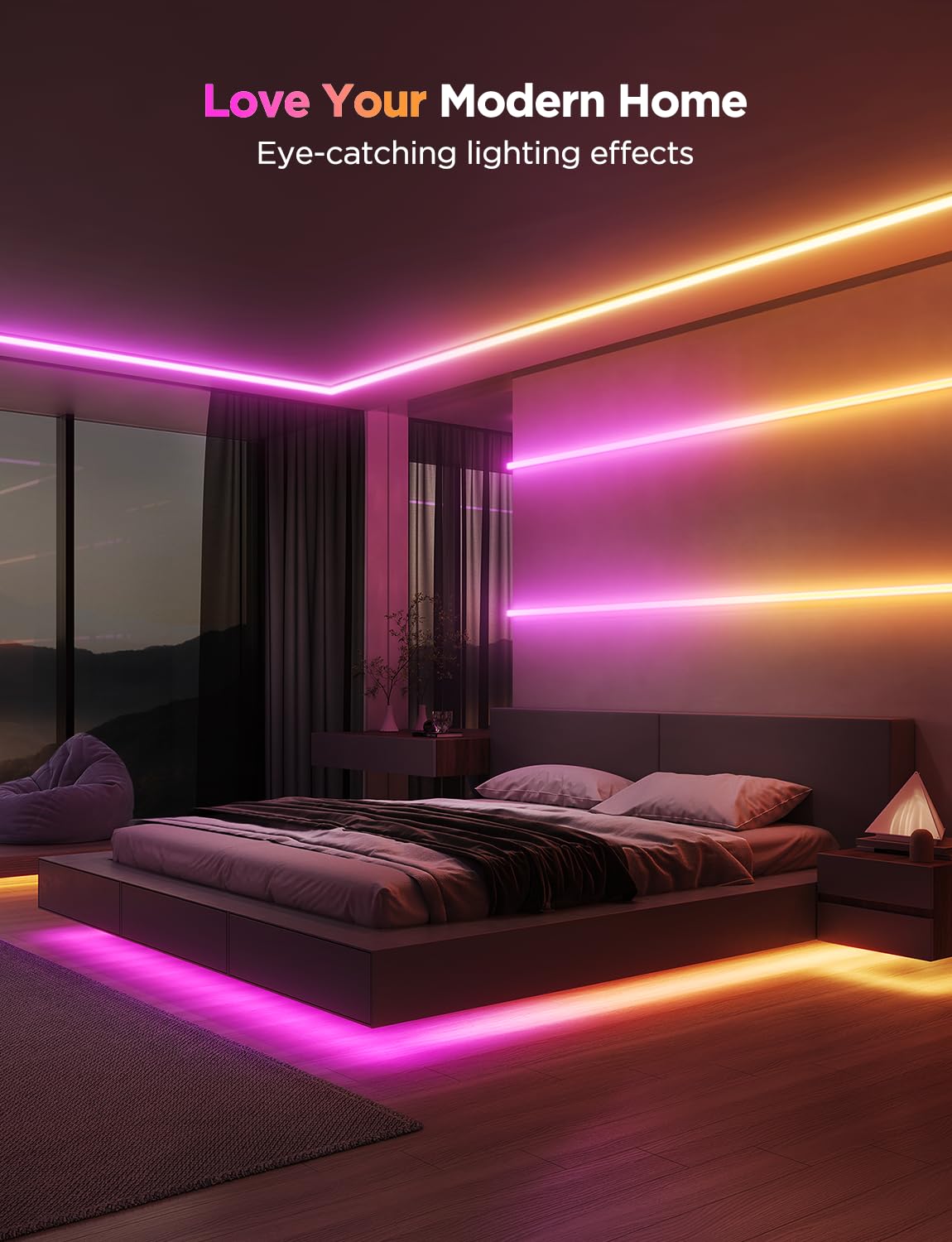 Govee works with Alexa for voice-activated lighting.