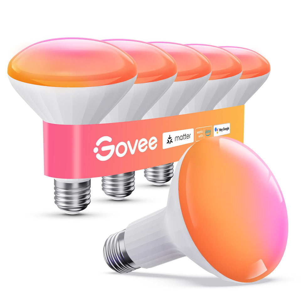 Govee BR30 bulbs with Matter and voice control for seamless smart lighting.
