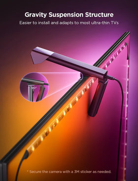 Govee camera gravity-hanging design keeps ultra-thin TVs stable.