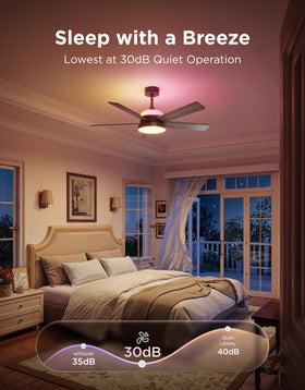 Govee reversible DC motor enables summer downdraft and winter updraft comfort