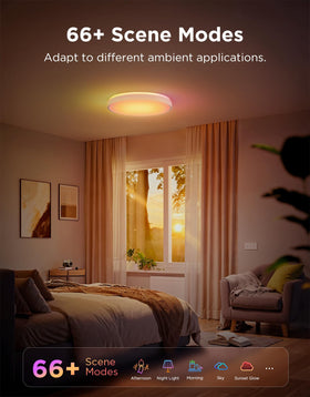 Govee ceiling light with Matter and smart assistant compatibility for hands-free control.