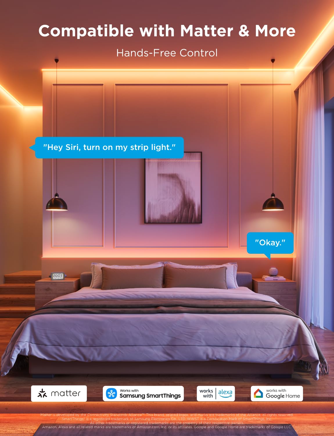 Govee COB LED Strip Pro compatible with Matter for seamless smart control.