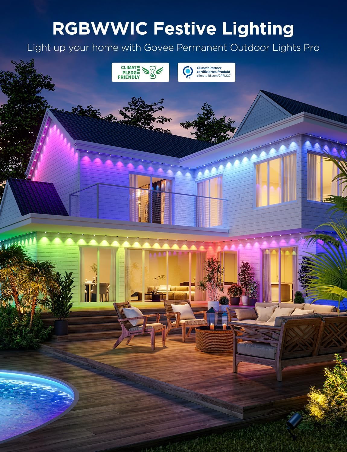 Govee control box for H706C outdoor lights with IP65 protection.