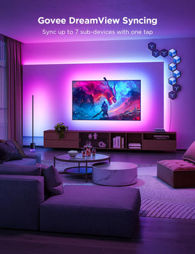 Govee DreamView with 360° immersion for synchronized home lighting.