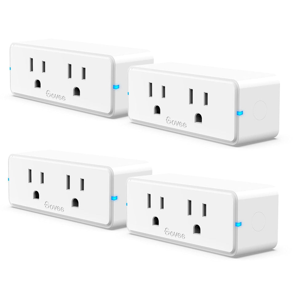 Govee Dual Smart Plug setup guide showing quick wireless installation