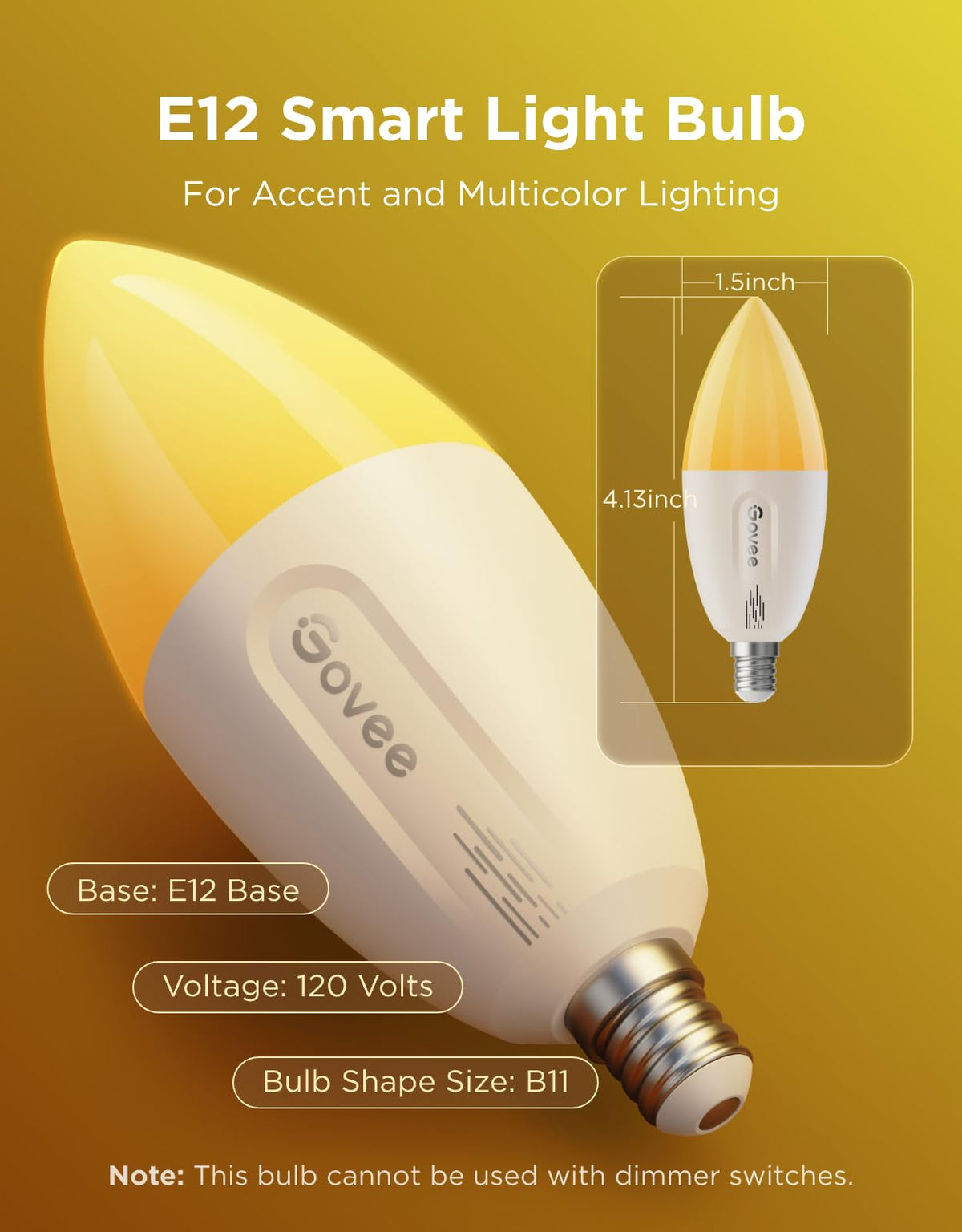 Govee E12 450 lumens for clear, vibrant room lighting