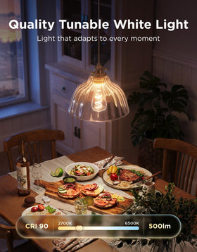Govee Edison bulbs in clear glass highlighting decorative fixtures and glow
