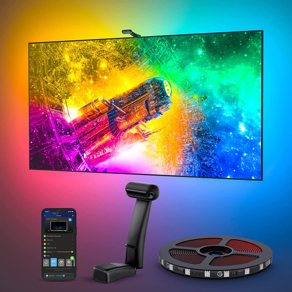 Govee Envisual TV backlight with dual cameras for precise edge color matching.