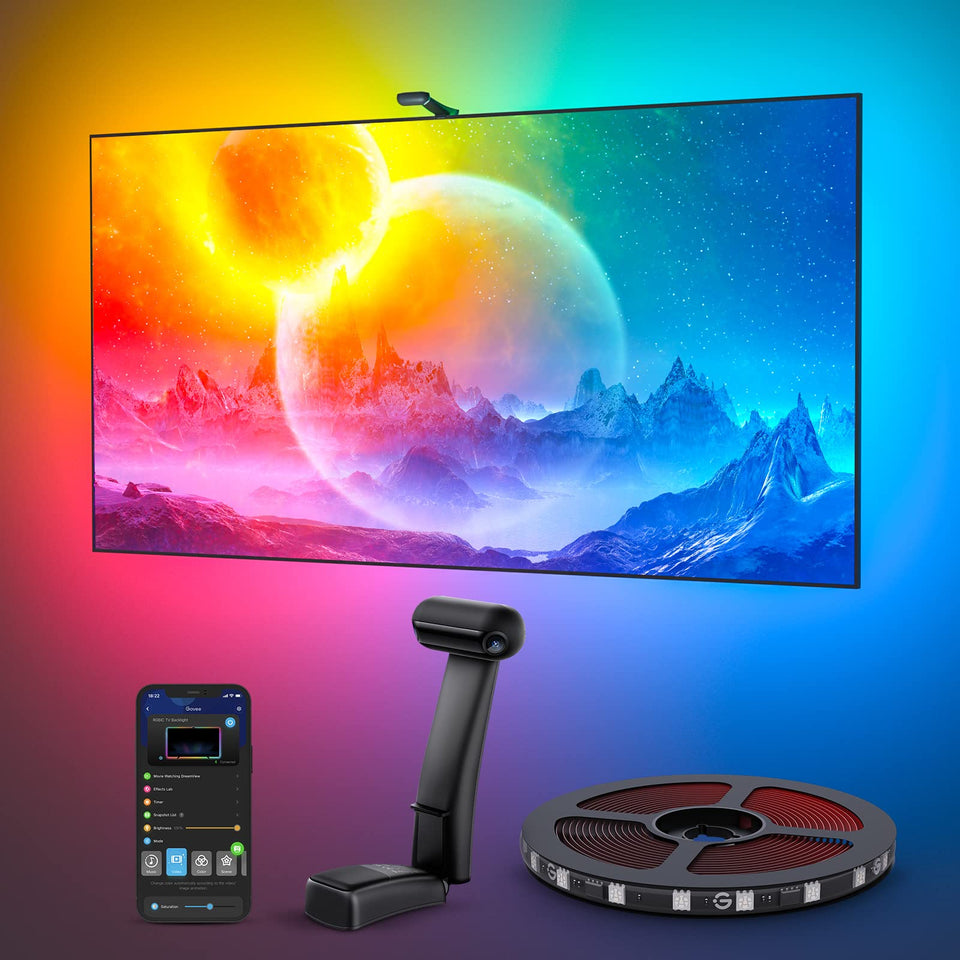 Govee Envisual T2 backlight with dual cameras enhances edge color accuracy for immersive viewing.