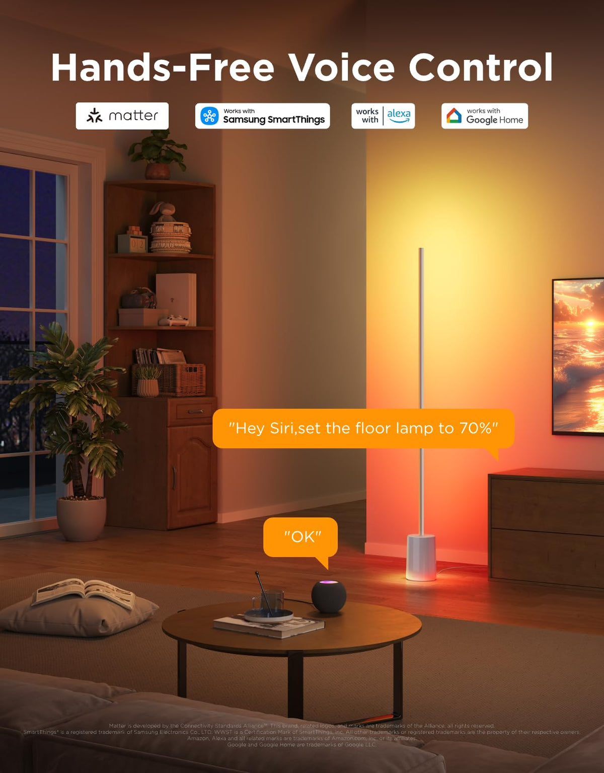 Govee Floor Lamp 2 1725 lm brightness supports clear reading