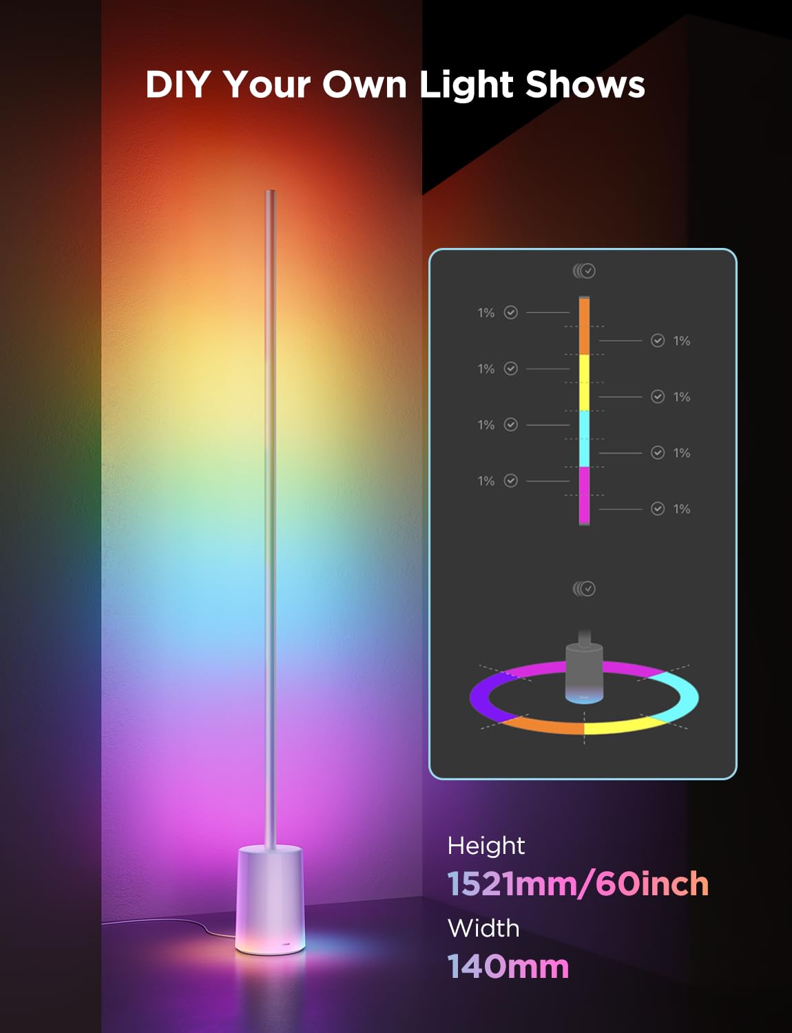 Govee Floor Lamp 2 rainbow scene mode for dynamic mood lighting