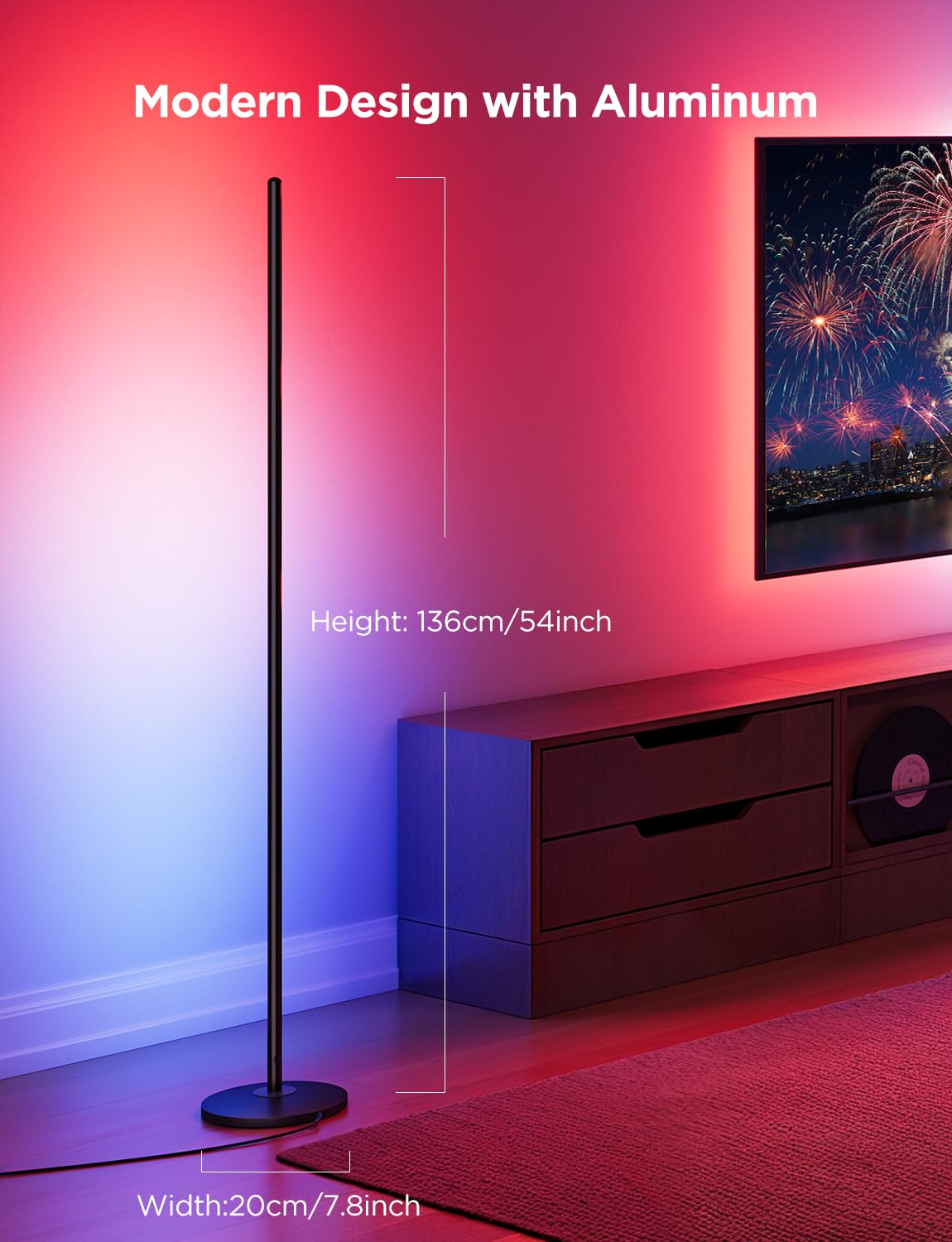 Govee Floor Lamp Basic 2-Pack sleek black finish complements modern interiors.