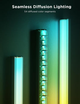 Govee Floor Lamp Pro smart-home-control demonstrates voice or app operation via Matter and assistants.