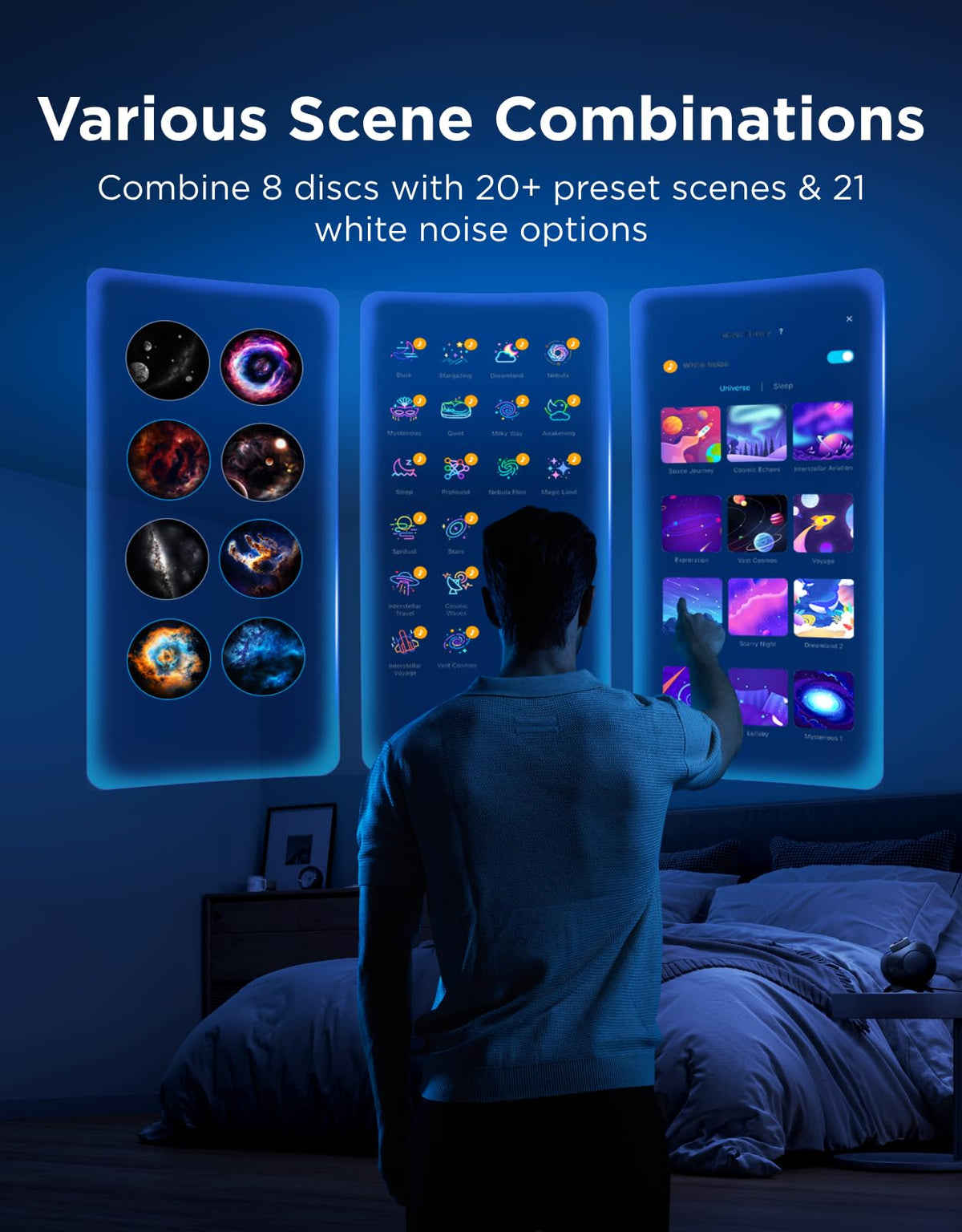 Govee Galaxy Light Star Projector 2 Pro planetarium coverage for large rooms.