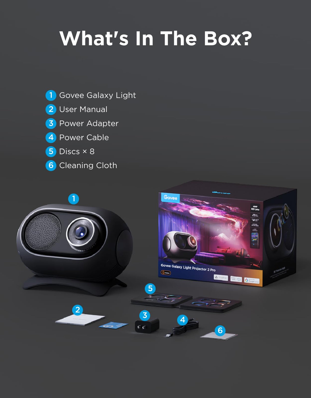 Govee Galaxy Light Star Projector 2 Pro two-hour timer for effortless ambience.