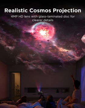 Govee Galaxy Light Star Projector 2 Pro wall projection fills room with immersive night sky.