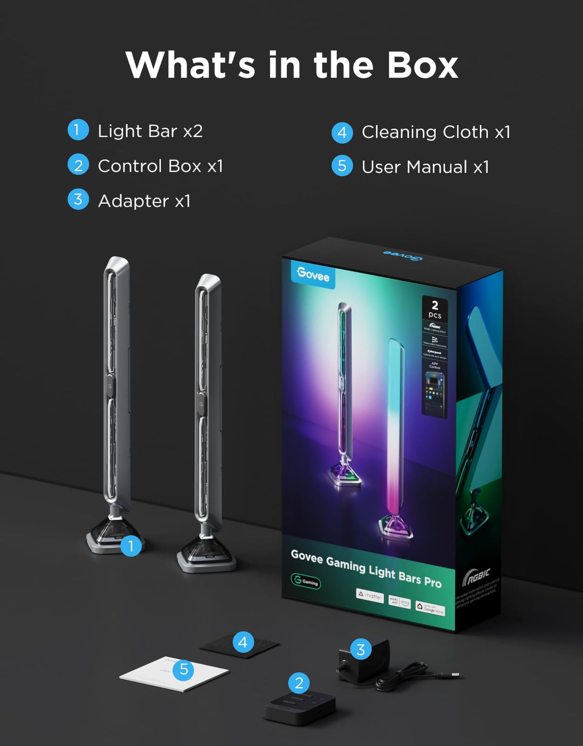 Govee Gaming Light Bars Pro 60 plus scenes for mood-rich gaming