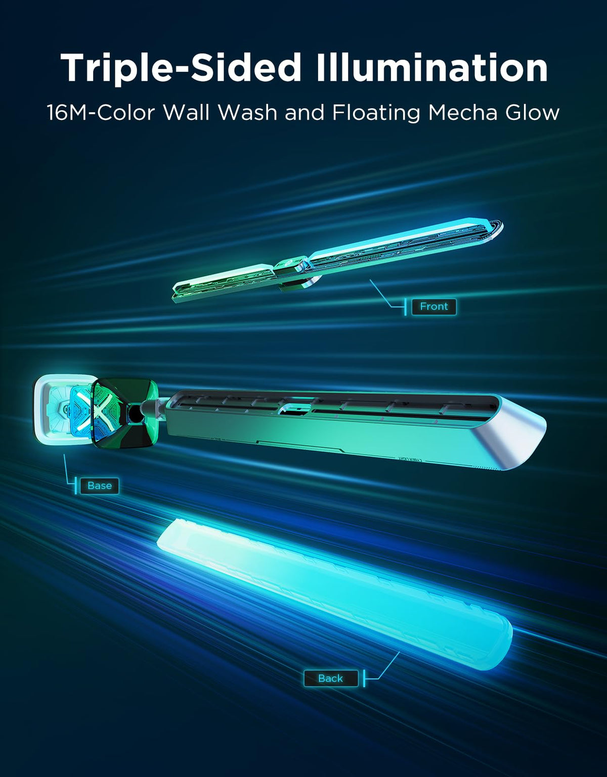 Govee Gaming Light Bars Pro side view highlighting triple-sided illumination