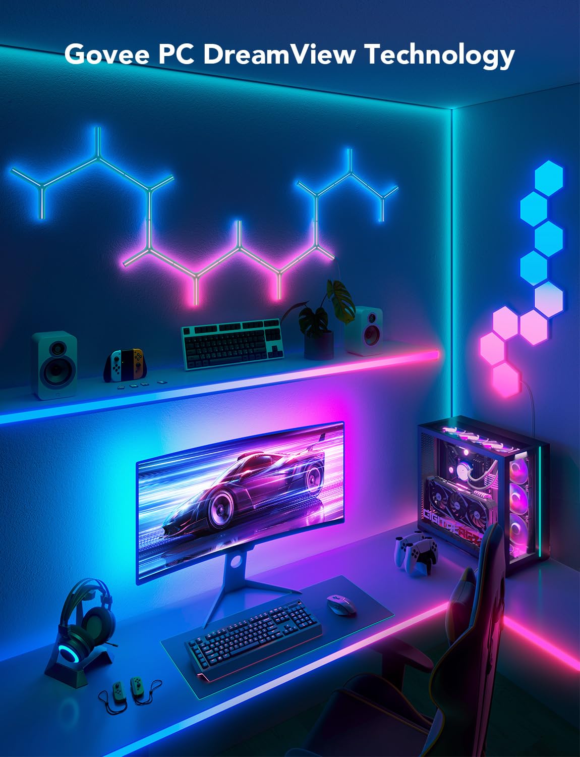 Govee Gaming Light for Monitor G1 ambient room lighting enhances gaming atmosphere