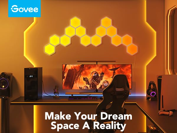 Govee Glide Hexa panels come with adhesive backing for reliable mounting.