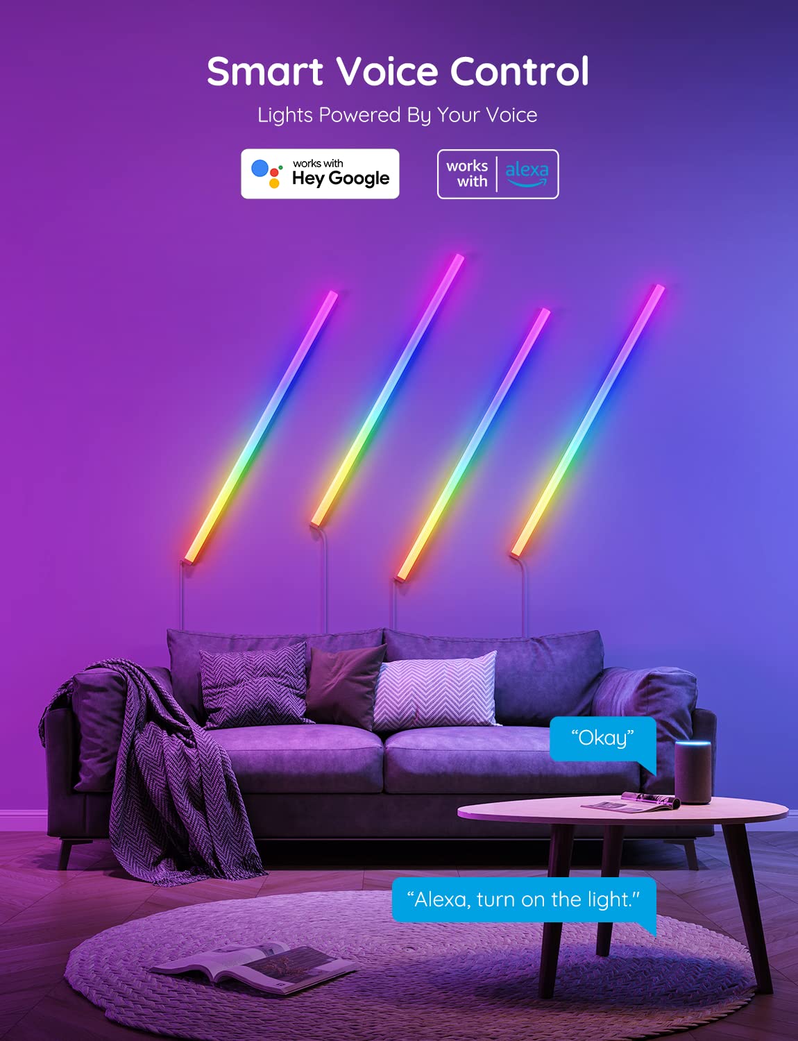 Govee Glide music sync creates immersive ambiance by matching audio in real time.