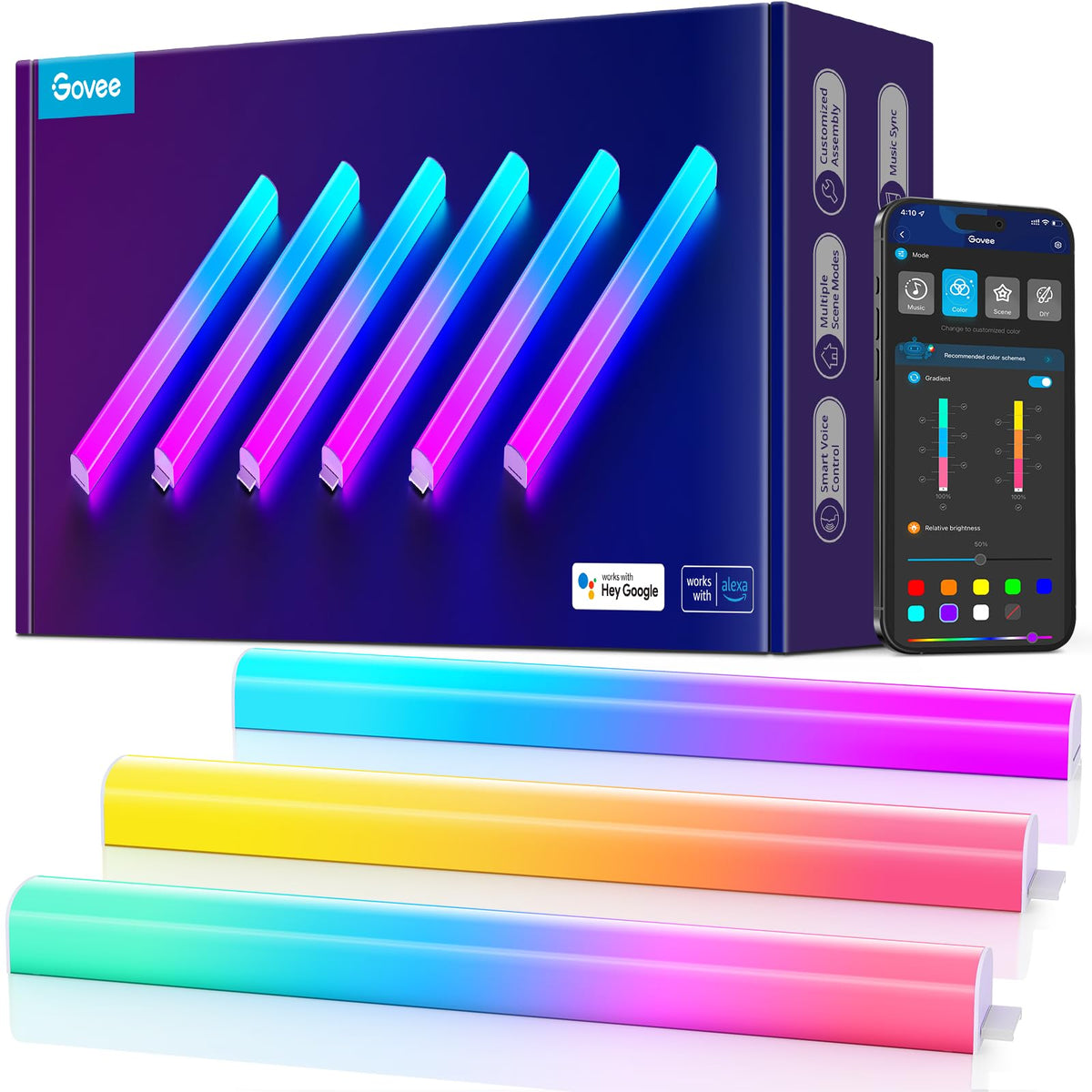 Govee Glide RGBIC LED bars add vibrant color to your room for dynamic ambience.