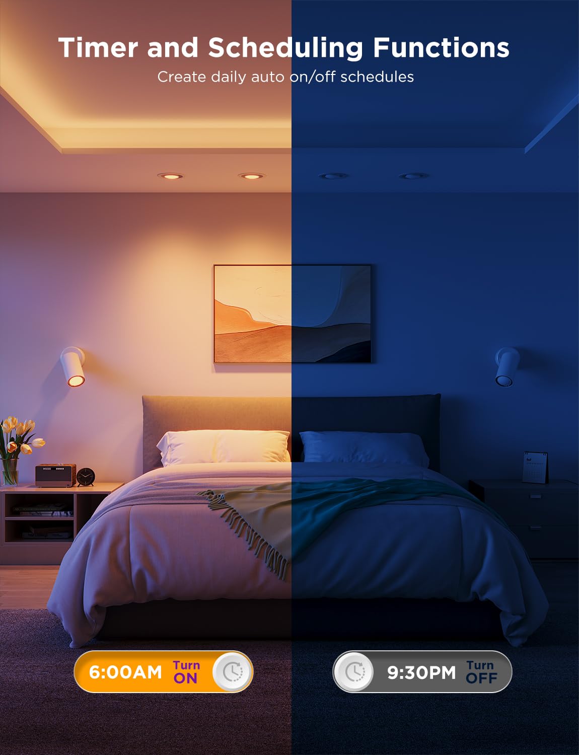 Govee GU10 base-note confirms GU10 fixture compatibility and no dimmer support.