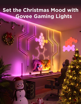 Govee H6047 RGBIC gaming light bars side view for desk ambience