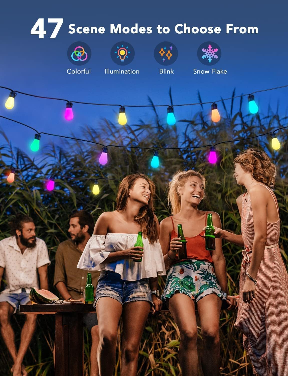 Govee H7016 with 47 scene modes for festive outdoor scenes