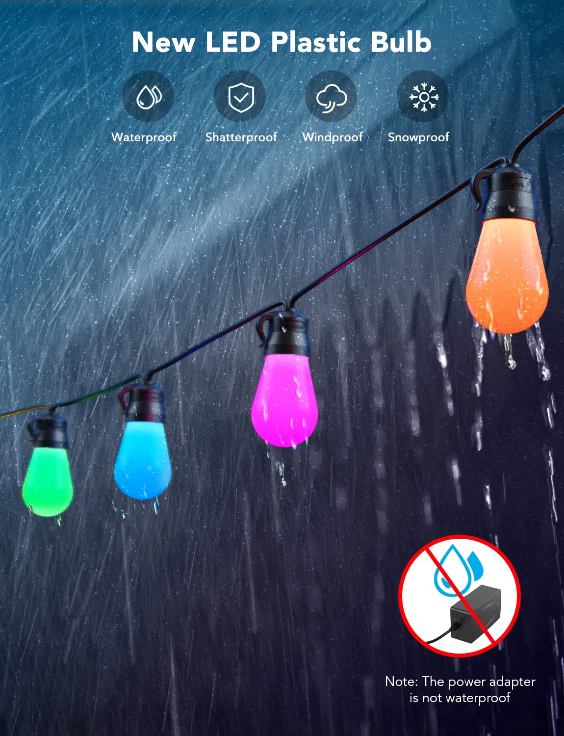 Govee H7029 47 scene modes tailor outdoor mood.