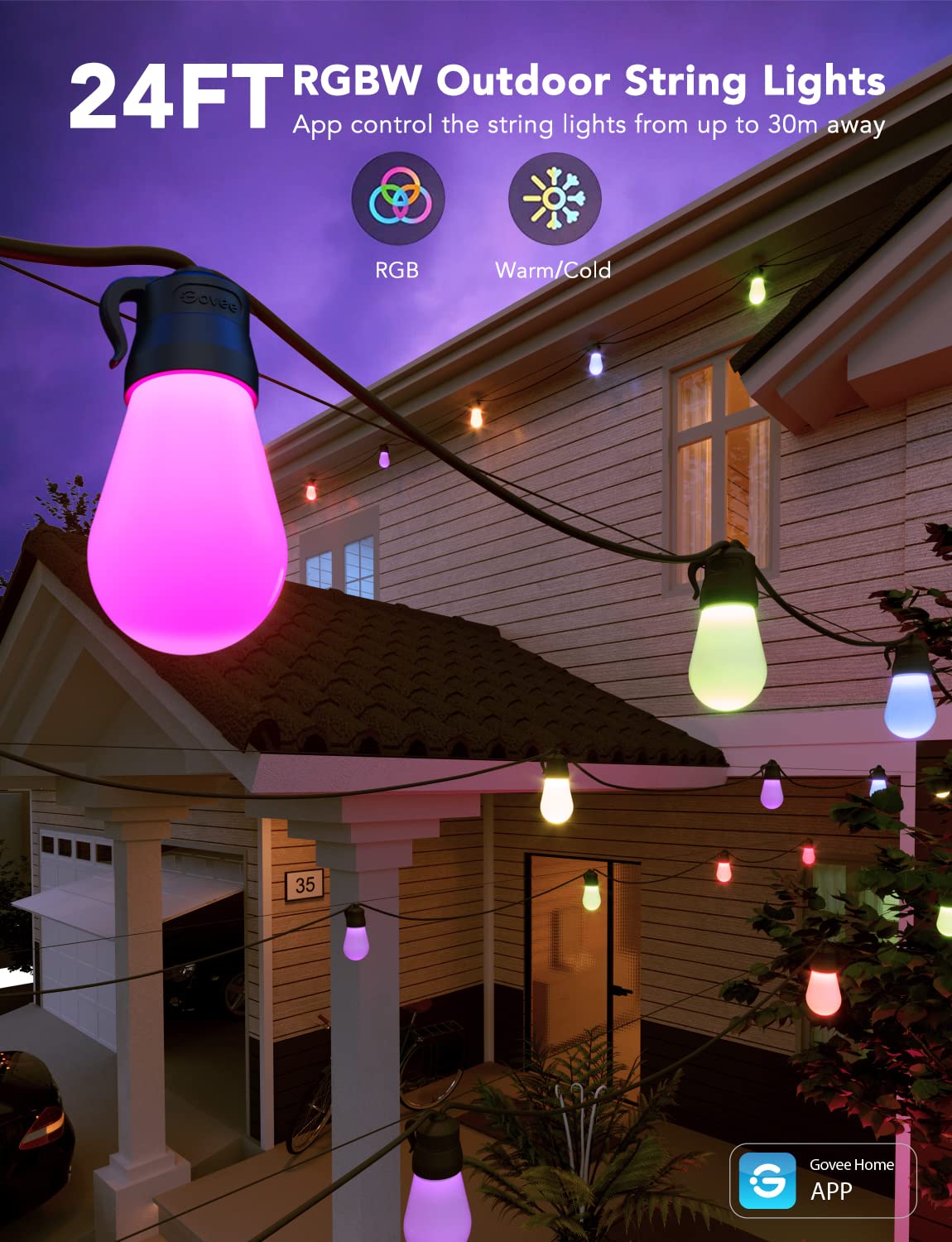 Govee H7029 RGBIC LED bulbs offering dynamic color options.