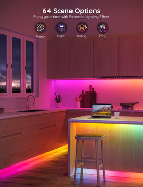 Govee app enables segmented color control for custom designs.