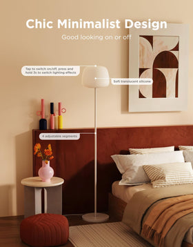 Govee Lantern Floor Lamp delivers 1400 lumens for bright, even lighting.